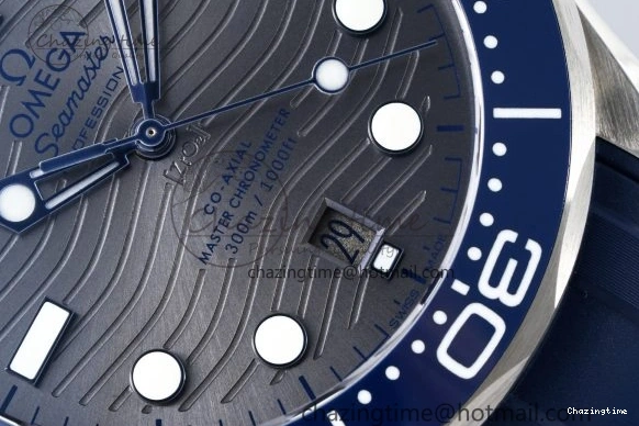 0305 SmartChoice Seamaster Diver 300M ZF 1:1 Best Edition Blue Ceramic Gray Dial on Blue Rubber Strap A 7735